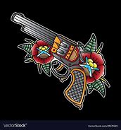 Image result for Cool Pistol Tattoo Flash