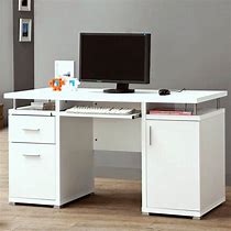 Image result for white computer desk with drawers