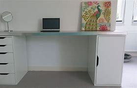 Image result for Extra Long Desk with Drawers