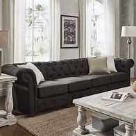 Image result for Living Room Tufted Gray Sofa