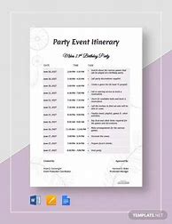 Image result for Itinerary Template for Event