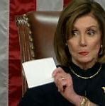 Image result for Nancy Pelosi Signing Articles of Impeachment