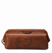 Image result for Embroidered Brown Leather Dopp Kit Travel Bag