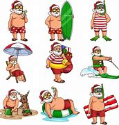 Image result for Cartoon Summer Santa