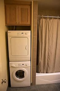 Image result for Stackable Washer and Dryer in Bathrooms