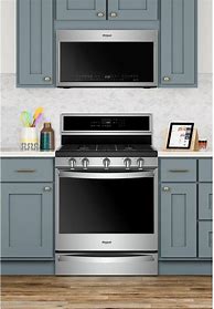 Image result for Whirlpool - 2.1 Cu. Ft. Over-The-Range Microwave With Sensor Cooking - Stainless Steel