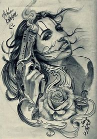Image result for Pencil Drawing of Gangster Girls