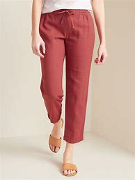 Image result for Old Navy Women%27s High-Waisted Cropped Linen-Blend Pants - Blue - Tall Size M
