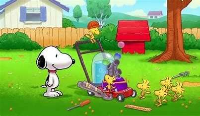 Image result for PEANUTS Characters through about mowing images