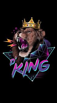 Image result for Bright Colored Black Lion with Crown Wallpaper