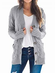 Image result for Long Sleeve Open Front Cardigan Sweater Coat