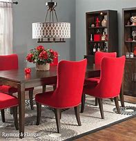 Image result for Red Upholstered Dining Room Chairs