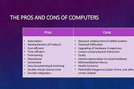 Image result for Pros and Cons of Computers