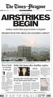 Image result for Newspaper of Invasion of Iraq