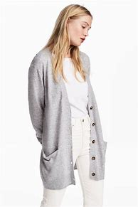 Image result for H&M - Long Hooded Cardigan - Gray