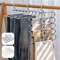 Image result for Multi-Pronged Aluminum Metal Trouser Hangers