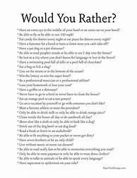 Image result for Would You Rather Questions Life