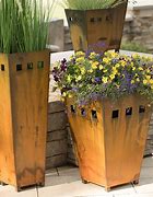Image result for Outdoor Rustic Metal Planters