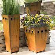 Image result for Rustic Metal Planter Boxes