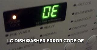 Image result for OE Error Code for LG Dishwasher