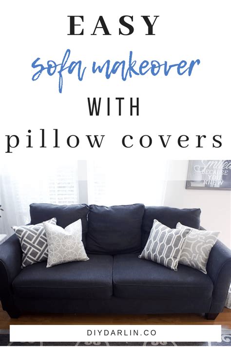 Easy Couch Makeover with Pillow Covers   DIY Darlin'   Couch makeover  