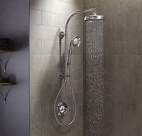 Image result for Bathroom with Ceiling Rain Shower Head