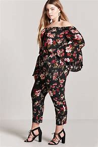 Image result for Plus Size Floral Pants