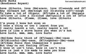 Image result for Love Hurts Lyrics