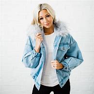Image result for Jean Jacket with Fur Women