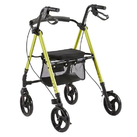 Supply Adjustable Height 4 Wheels Walker Rollator With Seat Factory  