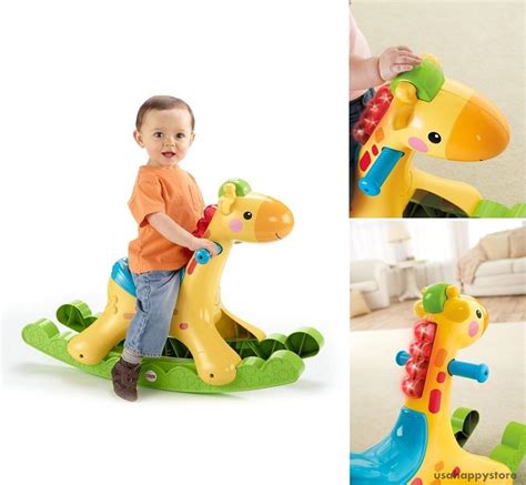 Fisher Price Baby Rocking Interactive Giraffe Riding Toy Music Lights  