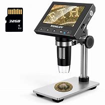 Image result for TOMLOV 1000X Error Coin Microscope With 4.3" LCD Screen, USB Digital Microscope With LED Fill Lights, Metal Stand, PC View, Photo/Video, SD Card