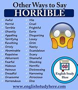 Image result for Horrible Synonym