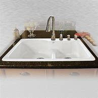 Image result for Cast Iron Double Bowl Kitchen Sinks Drop In