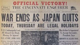 Image result for WW2 End Newspaper