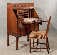 Image result for Vintage Writing Desk with Cabinet Underneath
