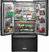 Image result for Black Counter-Depth Refrigerator with Ice and Water in Door