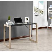 Image result for Black Wood and Glass Desk