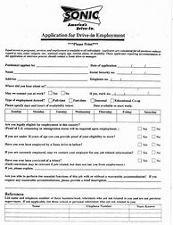 Image result for Sonic Printable Job Application Form