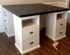 Image result for Counter Height Desk with Storage