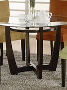 Image result for Round Dining Table Wood and Glass