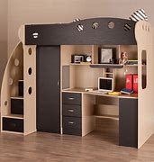 Image result for Full Loft Bed with Desk and Stairs