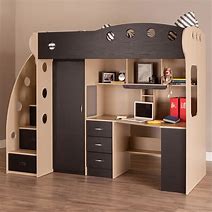 Image result for Loft Bed with Desk Underneath and Stairs
