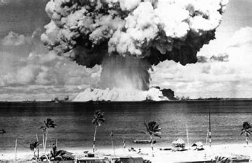 Image result for Bikini Atoll consisted of the detonation of 23 nuclear weapons by the United States between 1946 and 1958 on Bikini Atoll in the Marshall Islands.
