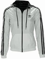 Image result for White Adidas Jacket with Black Stripes