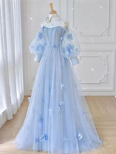 Prom Dresses, Sweetheart Tulle 3D Flower Long Prom Dress, Evening Dress on Luulla
