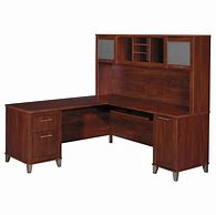 Image result for L-shaped Computer Desk with Hutch