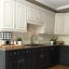 Image result for White Kitchen Cabinets with Black Backsplash