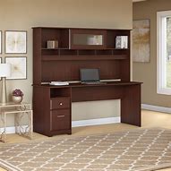 Image result for Solid Wood Computer Desk and Hutch Combo