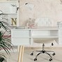 Image result for White Gloss Acrylic Home Office Desk
